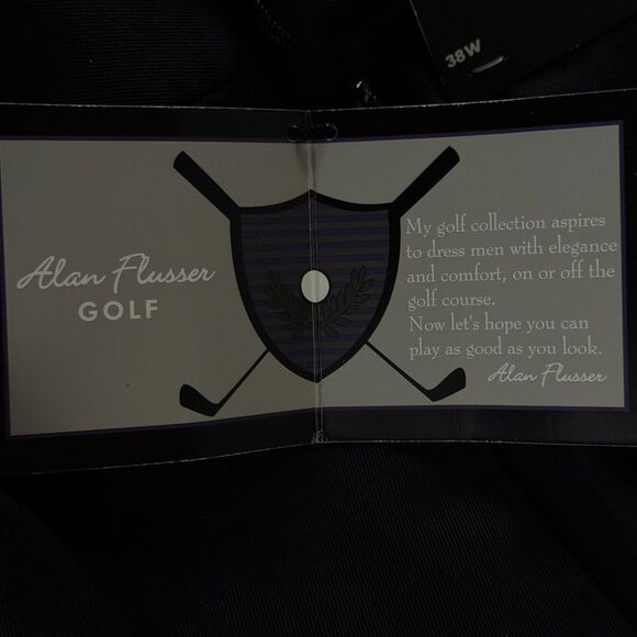 New Alan Flusser Golf Pleated Wrinkle Resistant Twill Pant Men's Size 38 x 32 - Picture 5 of 12